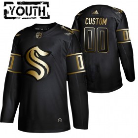 Barn Ishockey Seattle Kraken tröja med eget tryck 2021-22 Svart Golden Edition Authentic